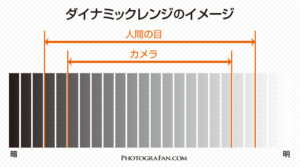 カメラのダイナミックレンジのイメージ図